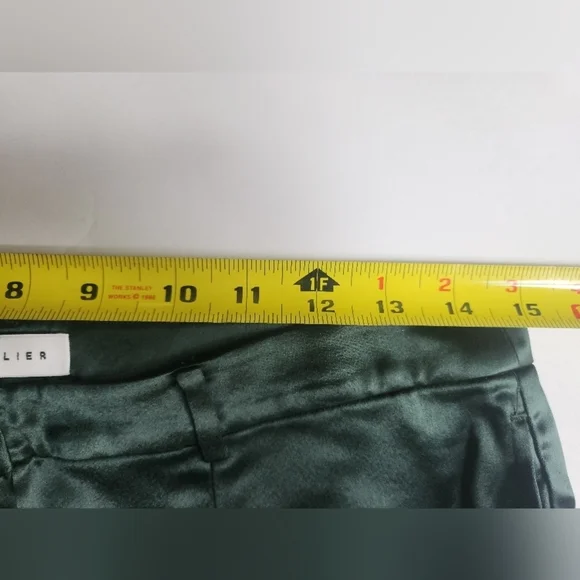 NWT Lattelier Silky Front Slit Trousers in Dark Green S? MEDIUM - Picture 9 of 12